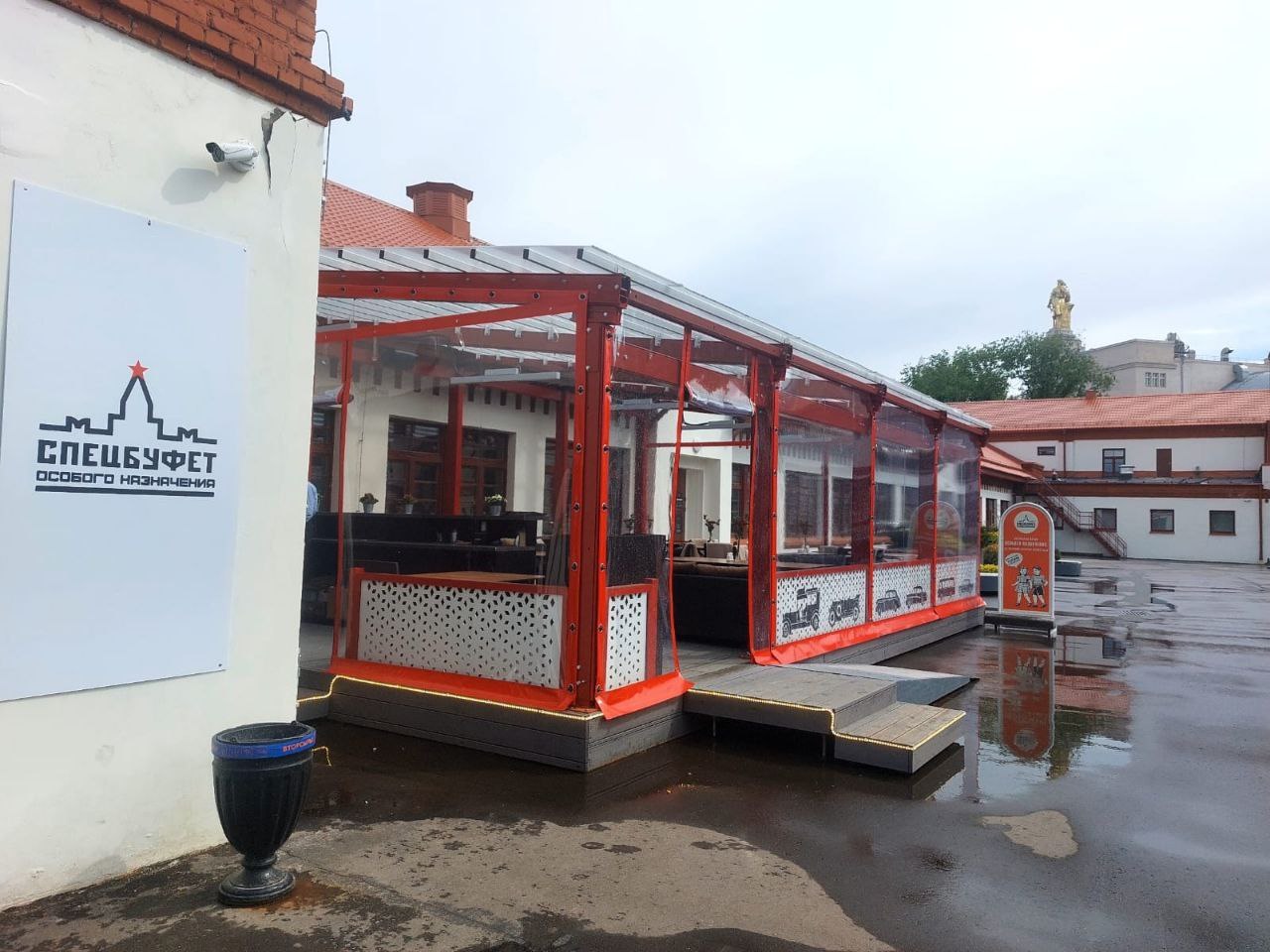 ПВХ шторы для летней террасы кафе в Сараях